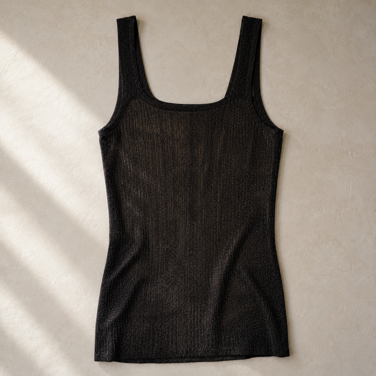 Geripptes Tanktop 3D Strick Boho Glitzer Leyla