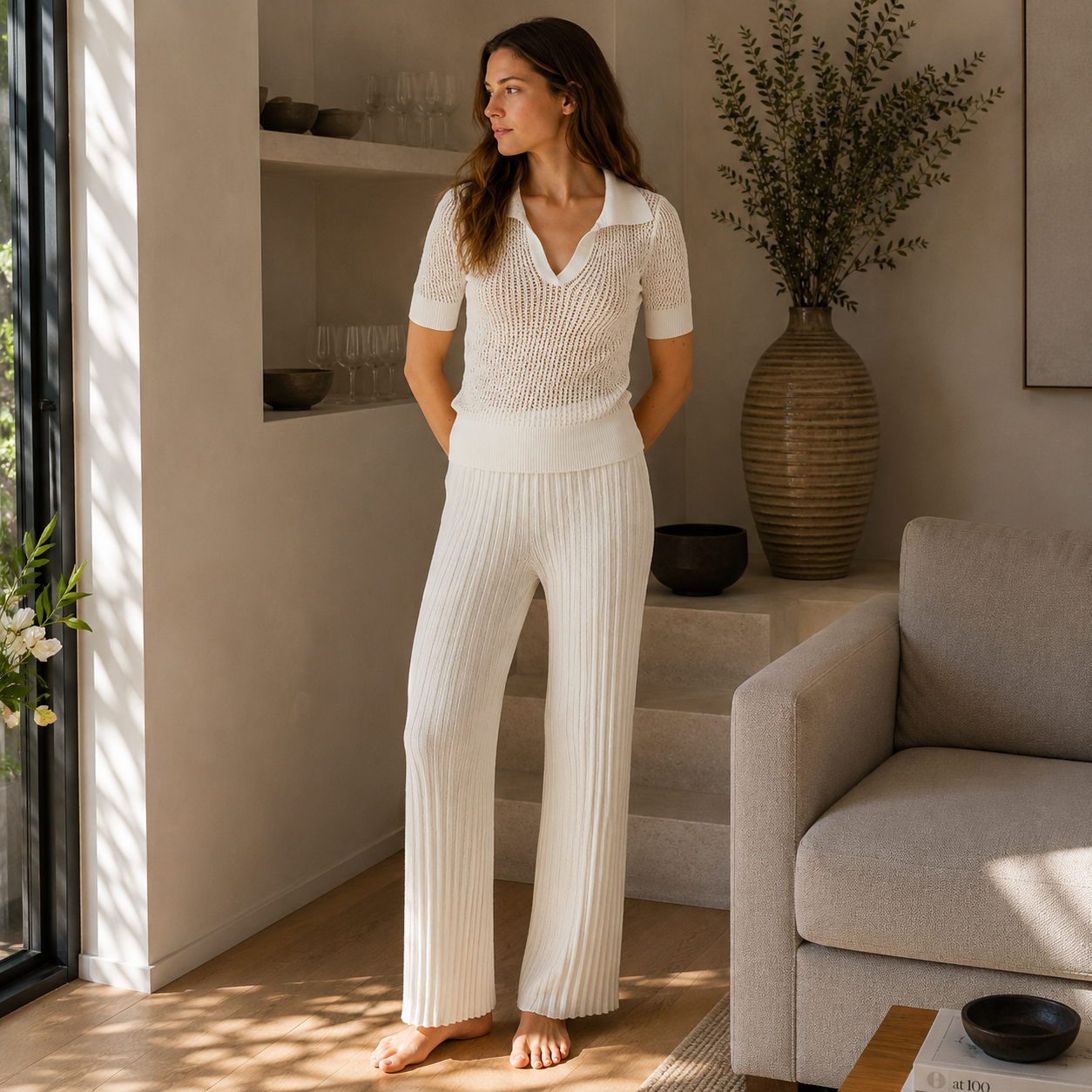 Sommerhose Baumwolle, Leichte Hose Baumwolle Damen, Urlaubslook, Urlaubsoutfit