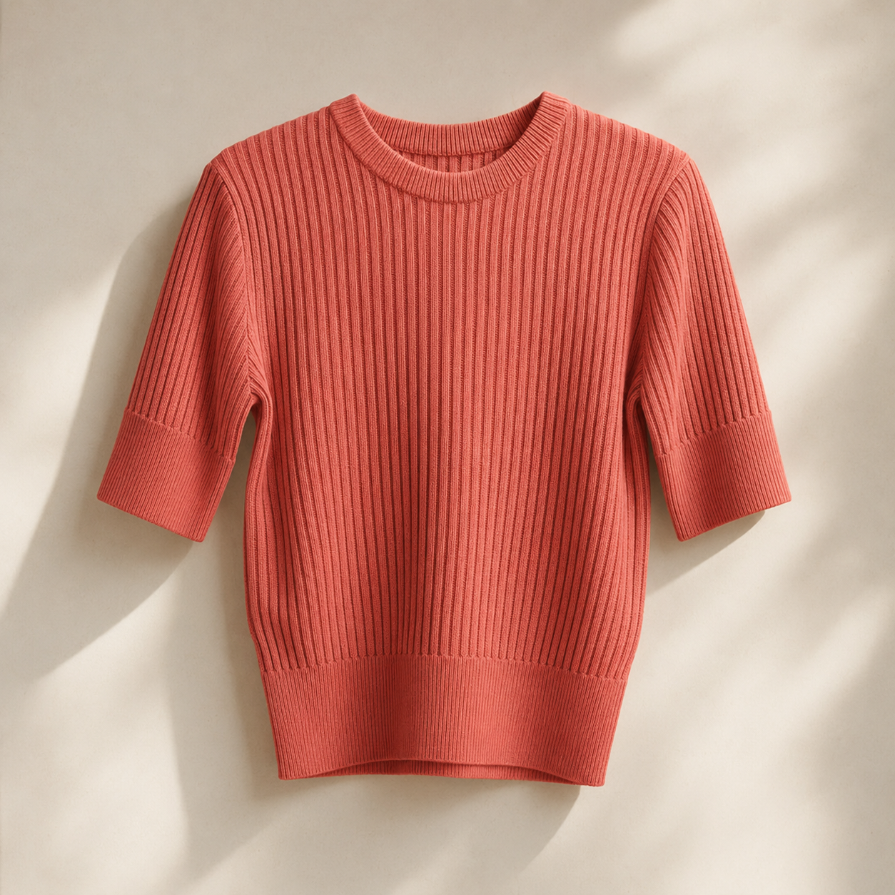 Baumwoll-T-Shirt Nissa mit Micro Pointelle Muster