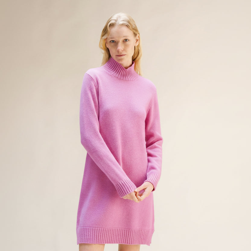 Cashmere Mix High Neck Midi Dress-8