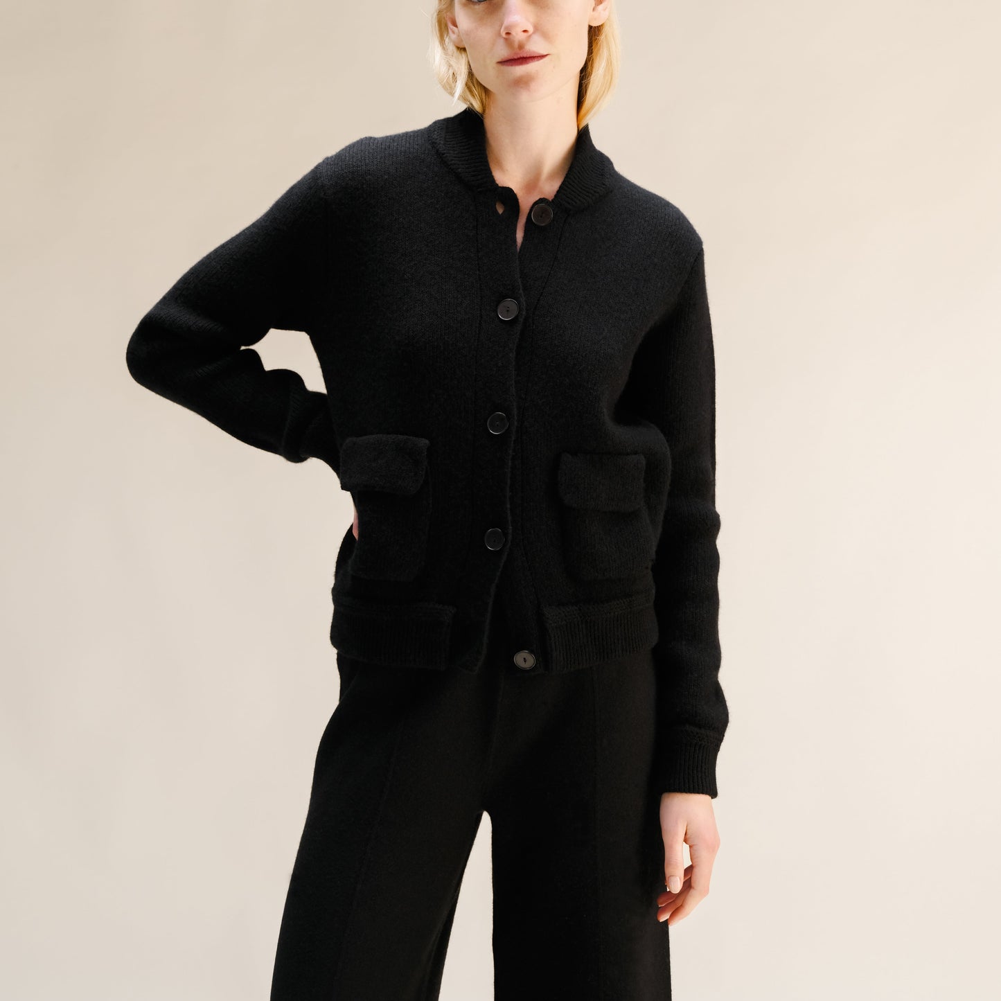 Cashmere Mix Bomber Jacket-3