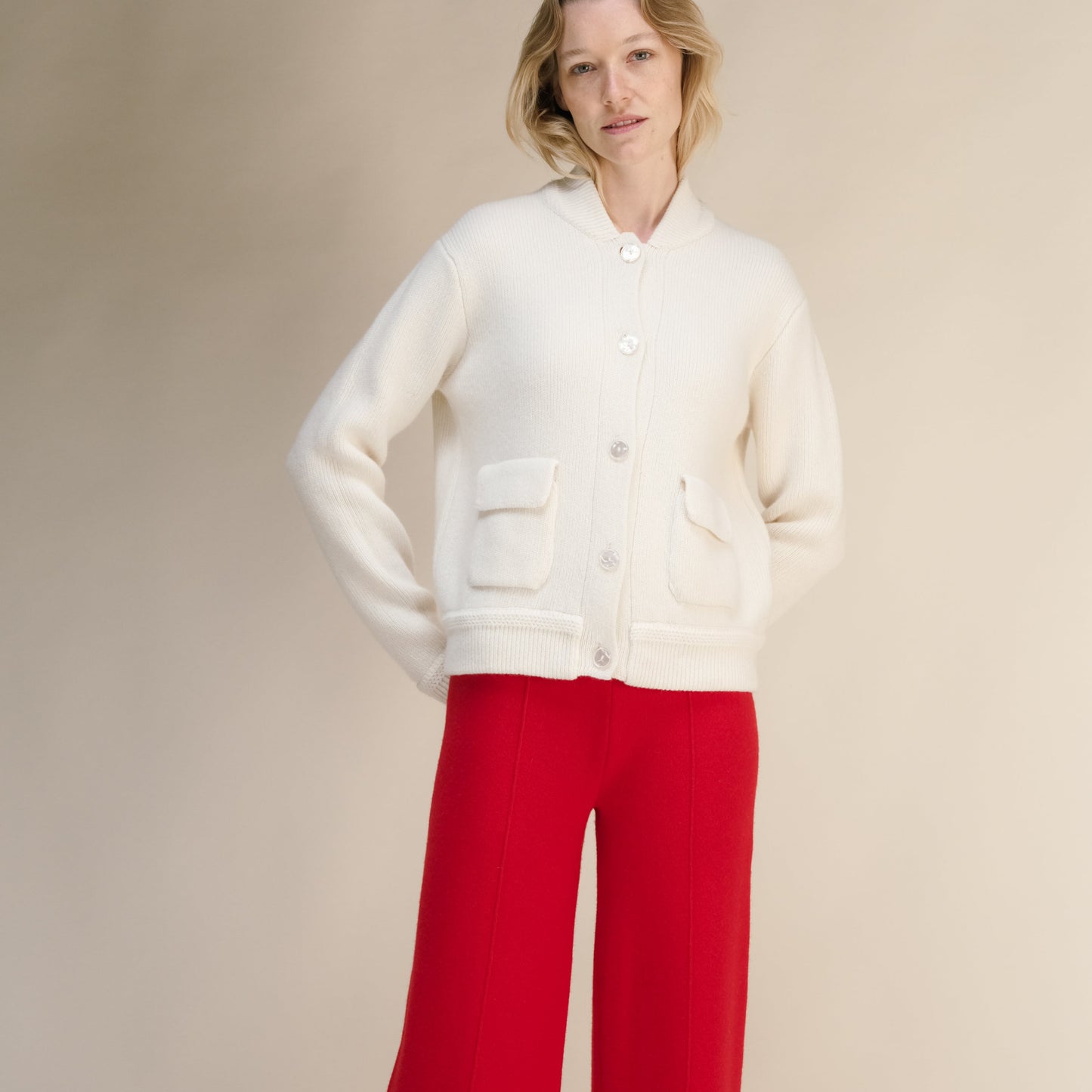 Cashmere Mix Bomber Jacket-5