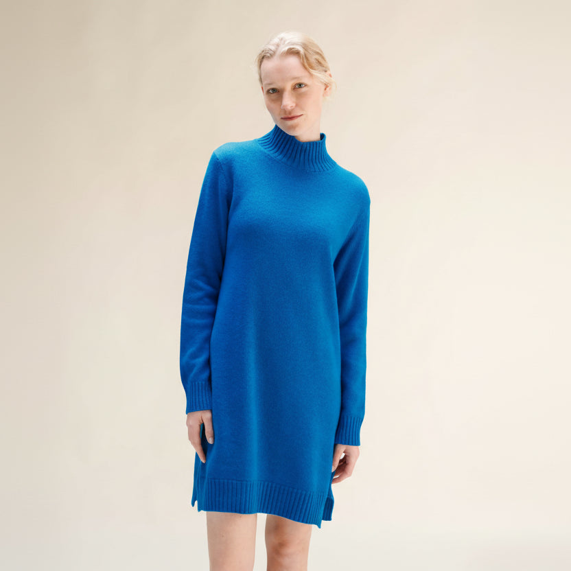 Cashmere Mix High Neck Midi Dress-13