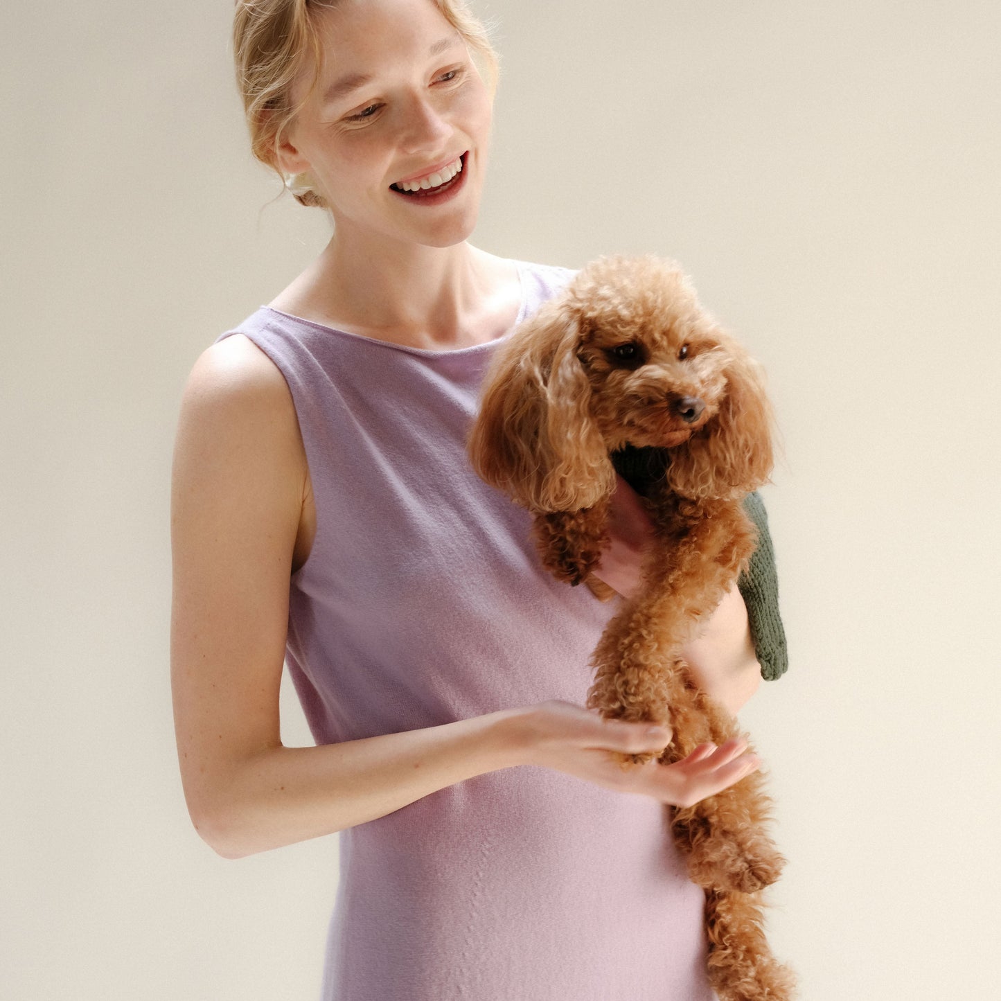 Kaschmir- Mix Ärmelloses Kleid mit Schlitz Kathy-9