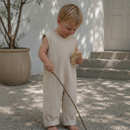 Ramie Kinder Overall Beige – 100% Naturfaser
