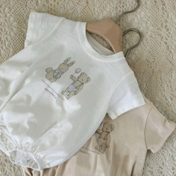 Baby Strampler mit Cartoon Print