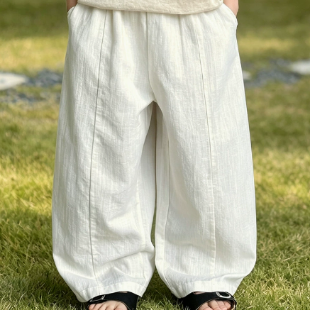 Weit geschnittene Leinenhose