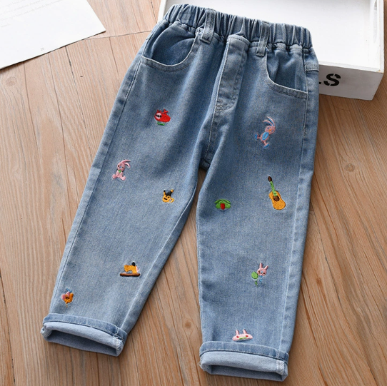 Jeans mit Cartoon Muster
