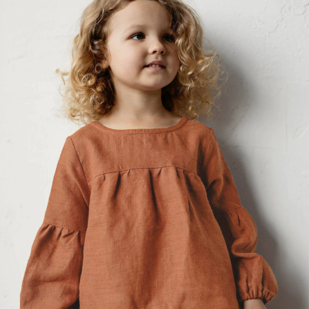 Bluse aus Leinen-Mix mit Schleifenband