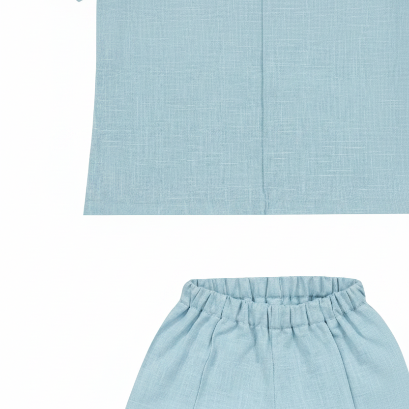 Ramie Kinder Set Blau – 100% Naturfaser