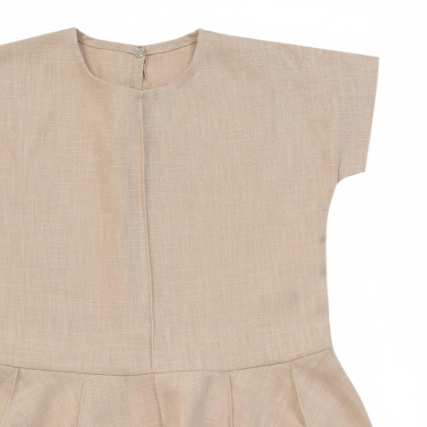 Ramie Kinder Kleid Beige – 100% Naturfaser
