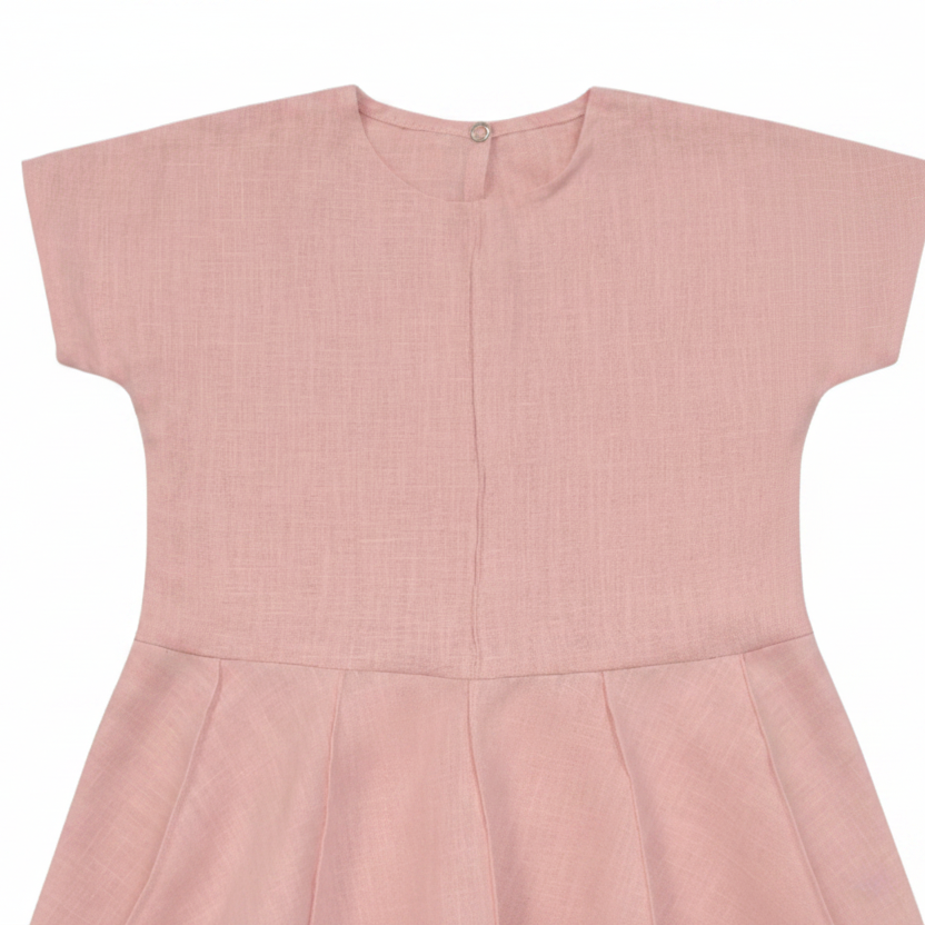 Ramie Kinder Kleid Rosa – 100% Naturfaser