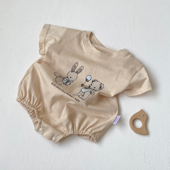Baby Strampler mit Cartoon Print