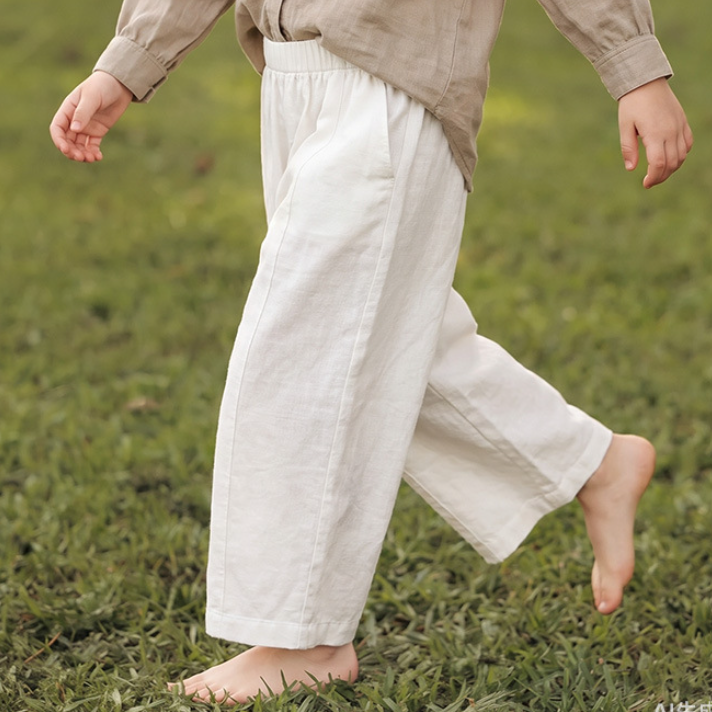 Weit geschnittene Leinenhose
