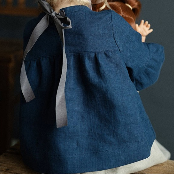 Bluse aus Leinen-Mix mit Schleifenband