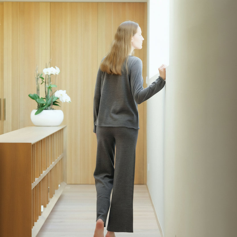 Extra Fine Merino Wide-Leg Trousers-12
