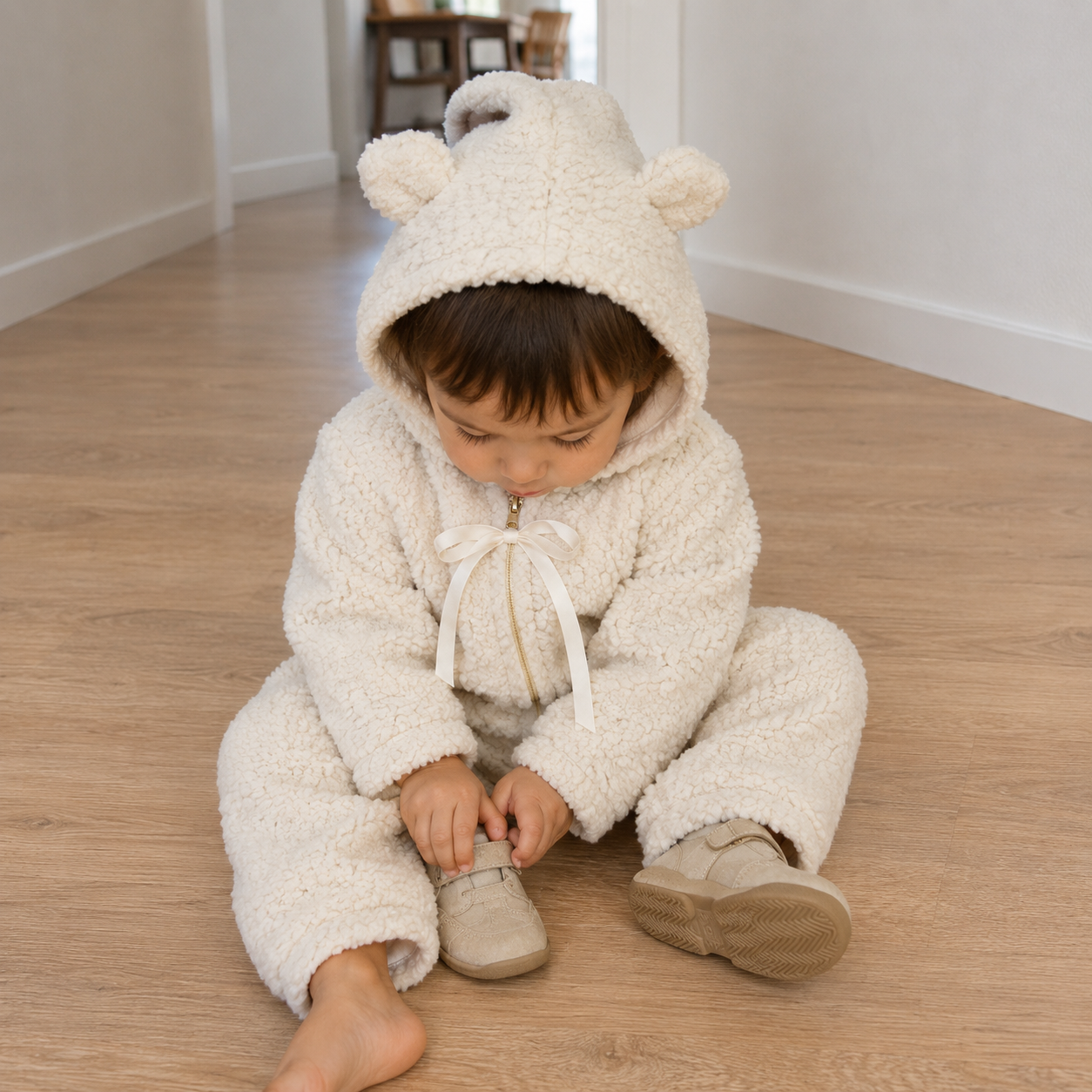 Kinder Teddy Anzug Schurwolle