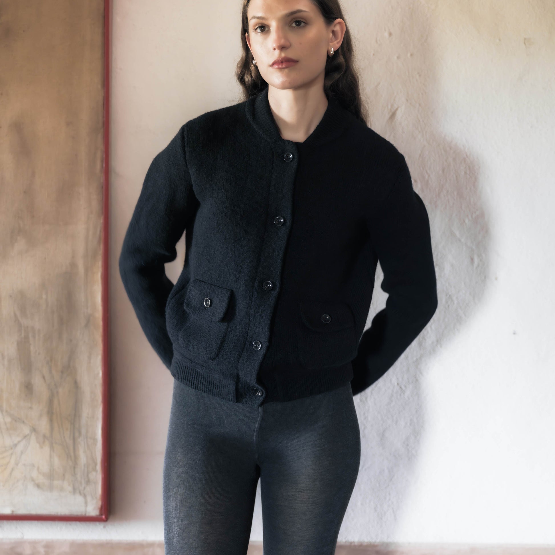 Cashmere Mix Bomber Jacket-4