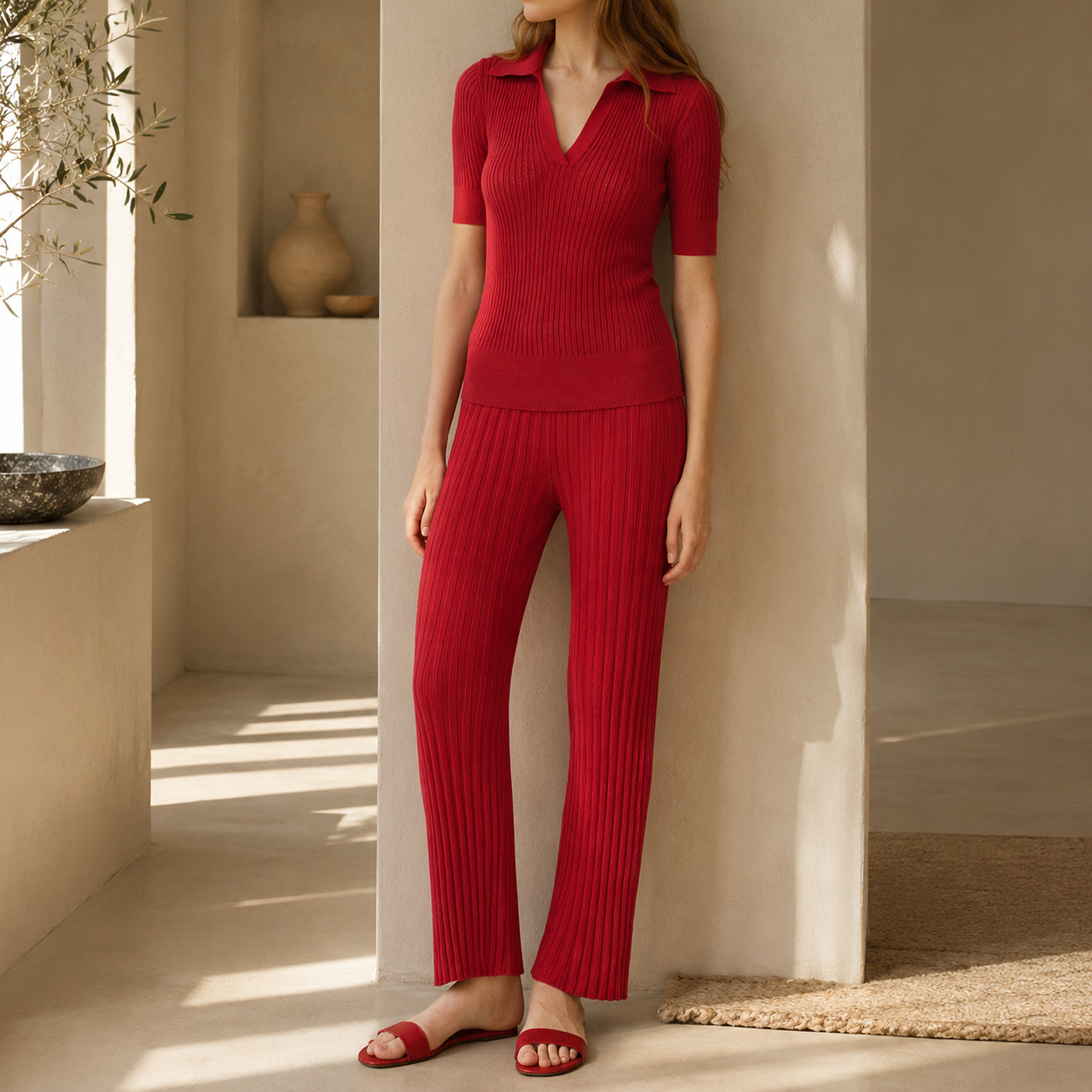 Baumwoll Poloshirt Damen Mikro-Pointelle Vale