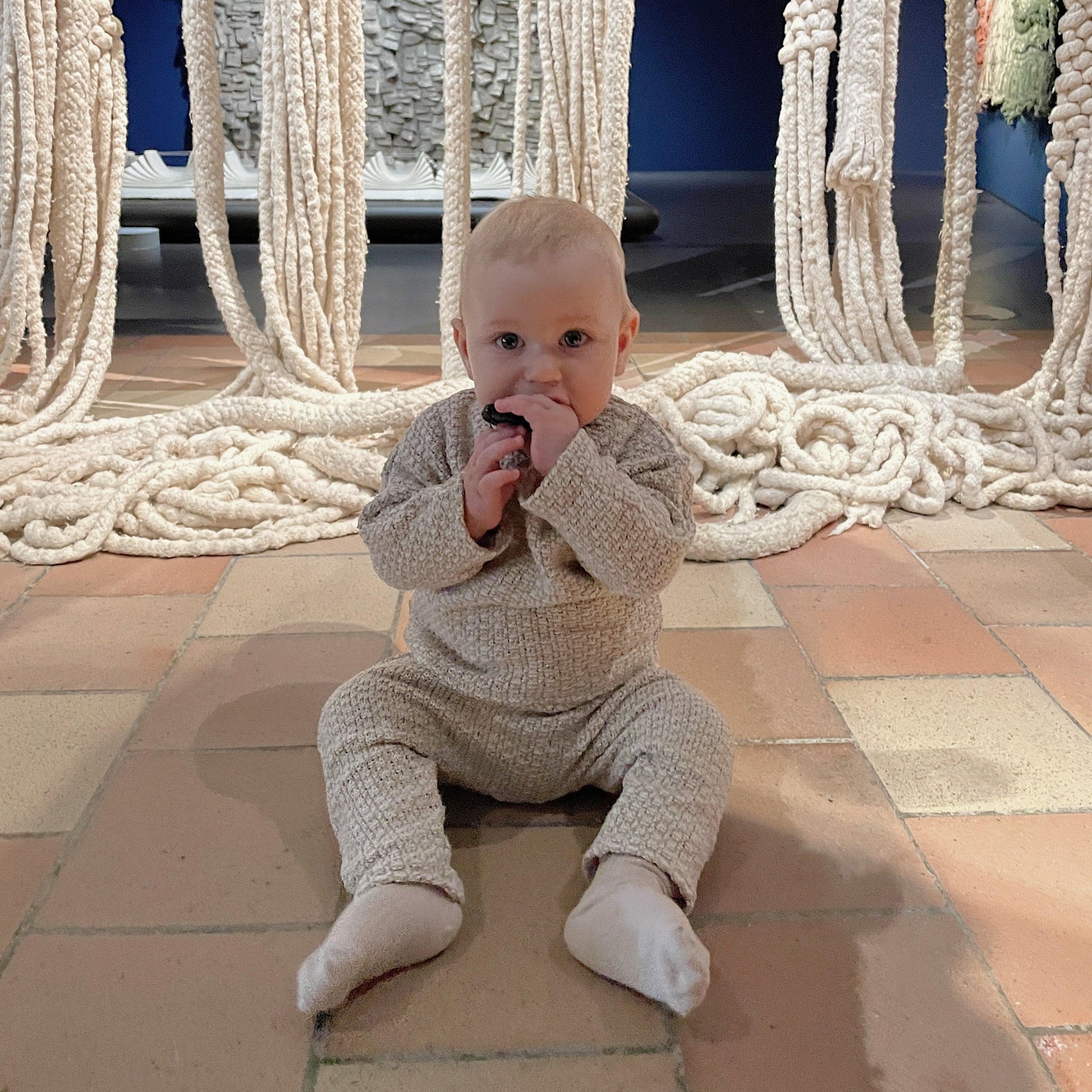 Linen Baby/Kid Clothing Set - Beige-0