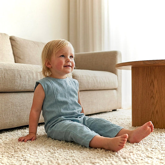 Ramie Kinder Overall Blau – 100% Naturfaser